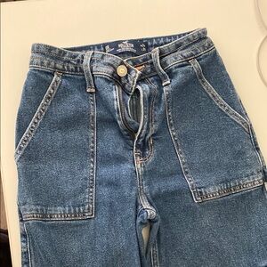 Hollister Blue Denim Overalls with Classic Styling